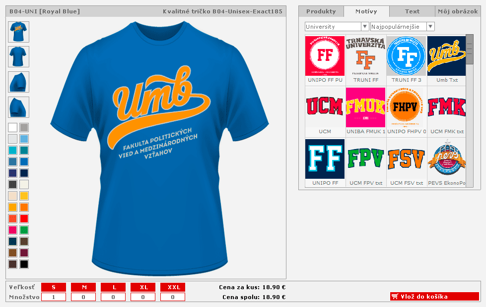 Vytvor vlastné univerzitné tričko